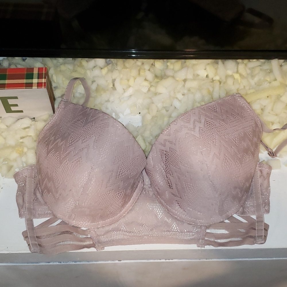 Pink lacey push up bra